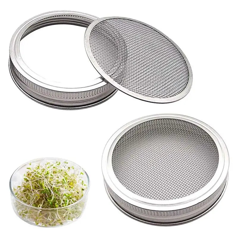Stainless Steel Sprouting Jar Lid x 4