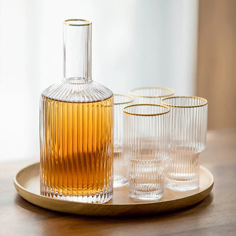 Phnom Penh Crystal Glass Water Jug And Cup Set
