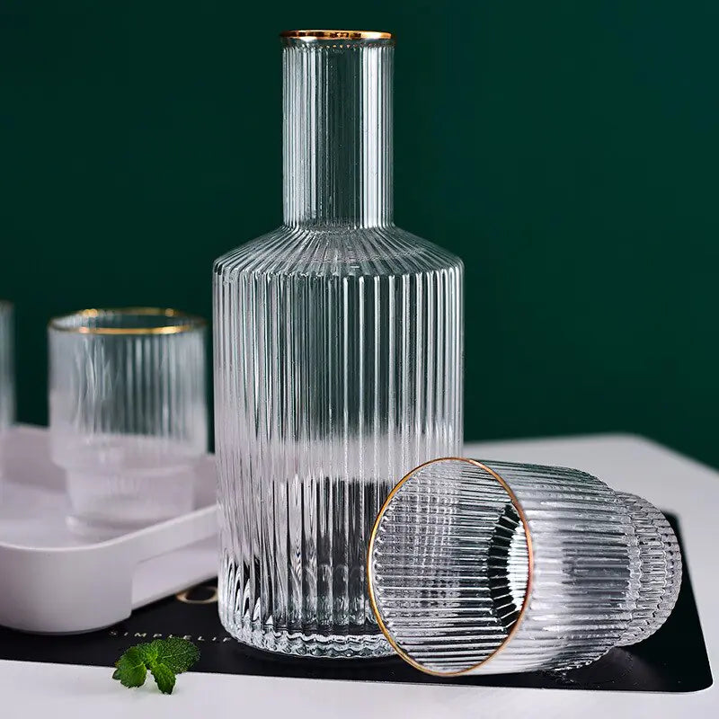 Phnom Penh Crystal Glass Water Jug And Cup Set