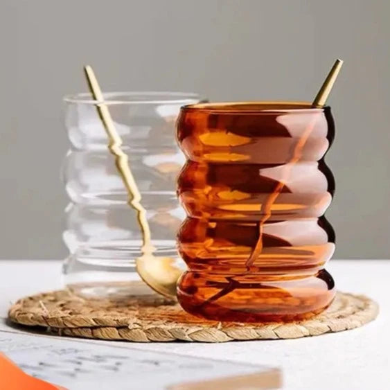 Wave Shape Glass Cup