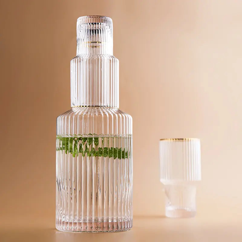 Phnom Penh Crystal Glass Water Jug And Cup Set