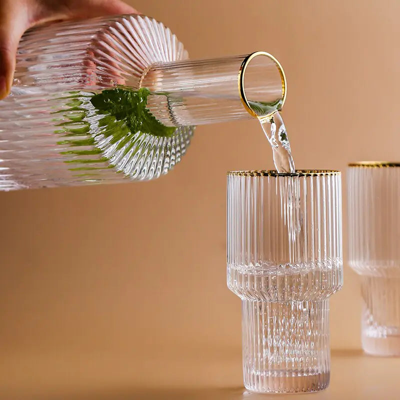Phnom Penh Crystal Glass Water Jug And Cup Set